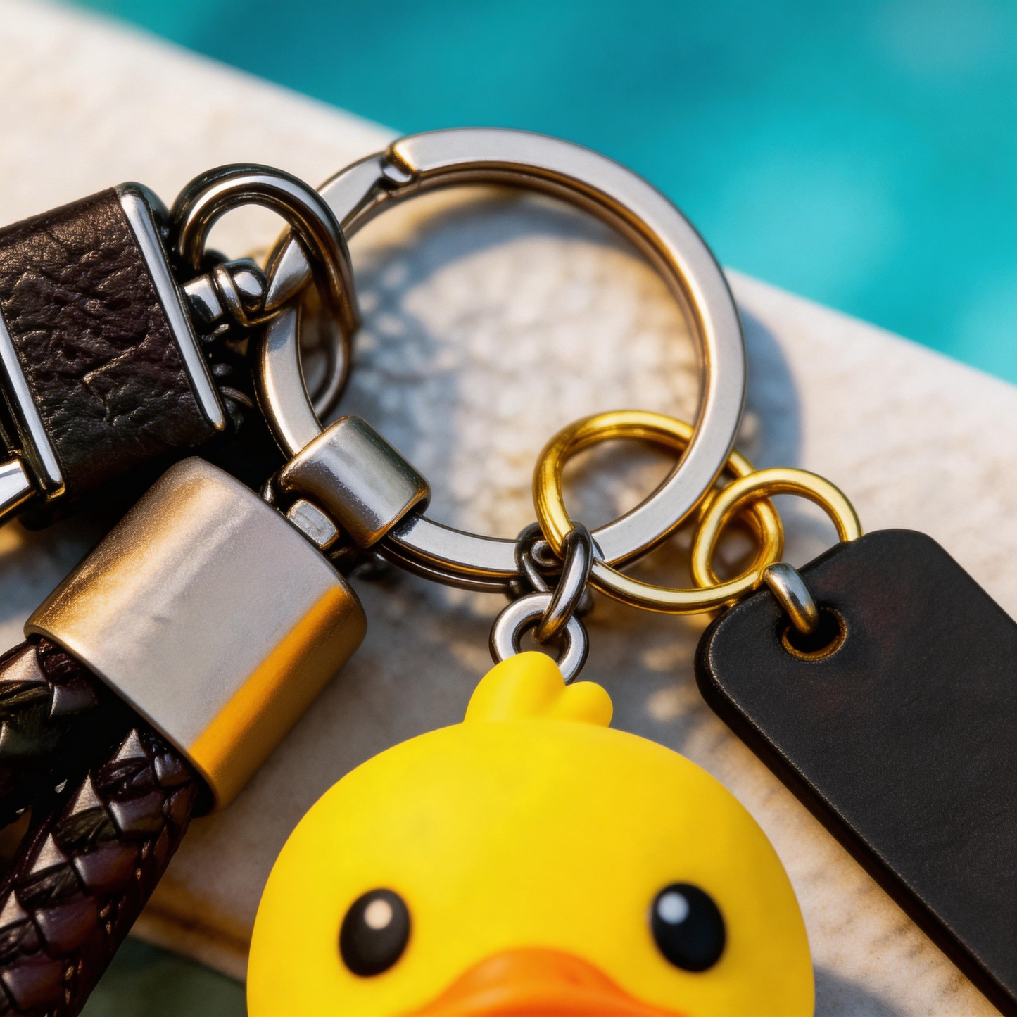 🦆 “The Squishy Ducky Keychain” – Sunny Little Duck | Food-Grade Silicone + High-Elastic Braided Strap + Matte Metal Ring | Hang It & Instantly Activate Your “Happiness Beacon”! ✨