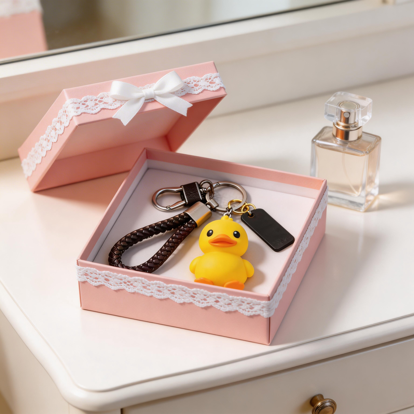 🦆 “The Squishy Ducky Keychain” – Sunny Little Duck | Food-Grade Silicone + High-Elastic Braided Strap + Matte Metal Ring | Hang It & Instantly Activate Your “Happiness Beacon”! ✨
