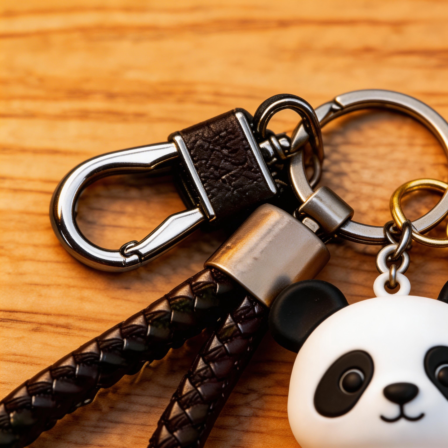 🐼 “The Panda Keychain” – Breathing Black & White Panda | Food-Grade Silicone + Matte PU Leather Strap + Magnetic Metal Ring | Hang It & Instantly Activate Your “Healing License”! ✨