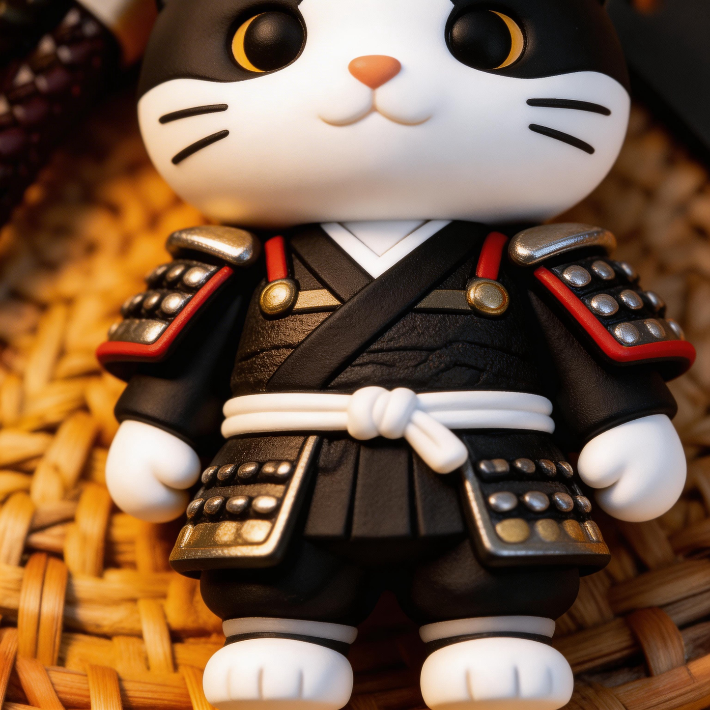 🐱⚔️ “The Samurai Cat Keychain” – Winking Warrior Cat | Food-Grade Silicone + Matte PU Leather + Velvet Gift Box | Hang It & Instantly Add a “Cool Filter” to Your Day! ✨