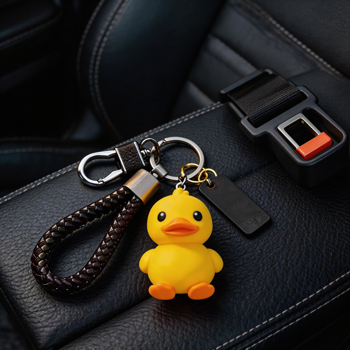 🦆 “The Squishy Ducky Keychain” – Sunny Little Duck | Food-Grade Silicone + High-Elastic Braided Strap + Matte Metal Ring | Hang It & Instantly Activate Your “Happiness Beacon”! ✨