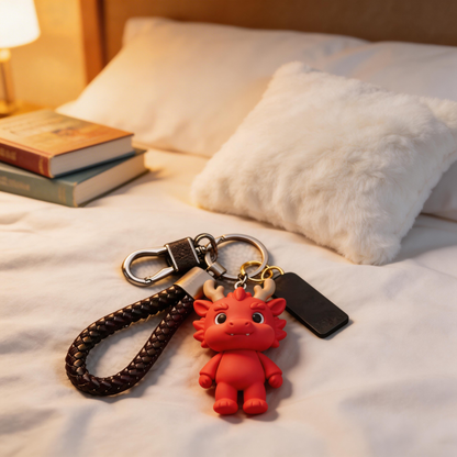 🔥🐉 “The Red Dragon Keychain” – Soft & Breathable Dragon Keychain | Food-Grade Silicone + Matte Metal Ring + Velvet Gift Box | Hang It & Instantly Warm Your Day by 3°C! ✨