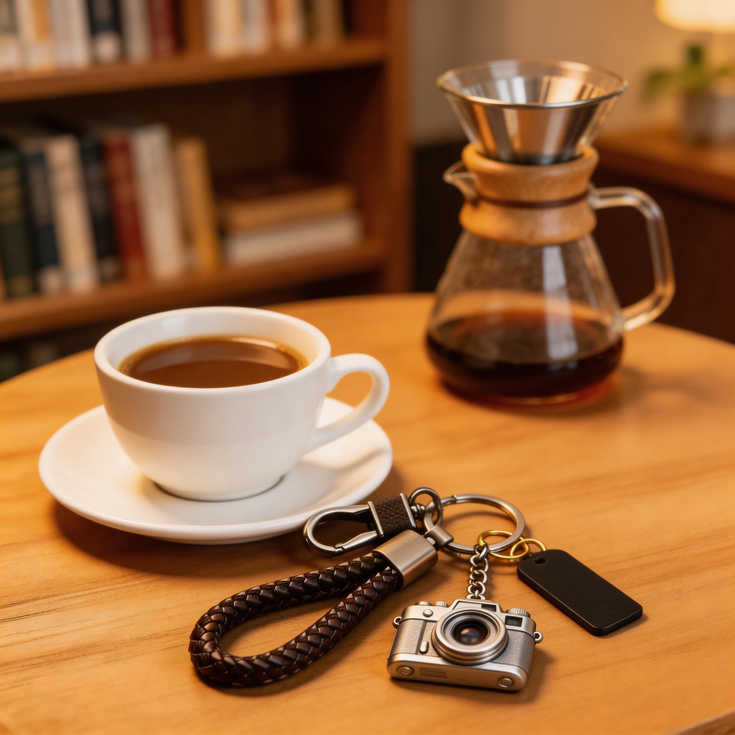 📷👁️ “The Gaze Charm Keychain” – A Specimen of the Act of Looking | Mini Zinc Alloy Camera Pendant Keychain + Leather Strap | Wear the Act of Seeing on Your Everyday Carry. ✨