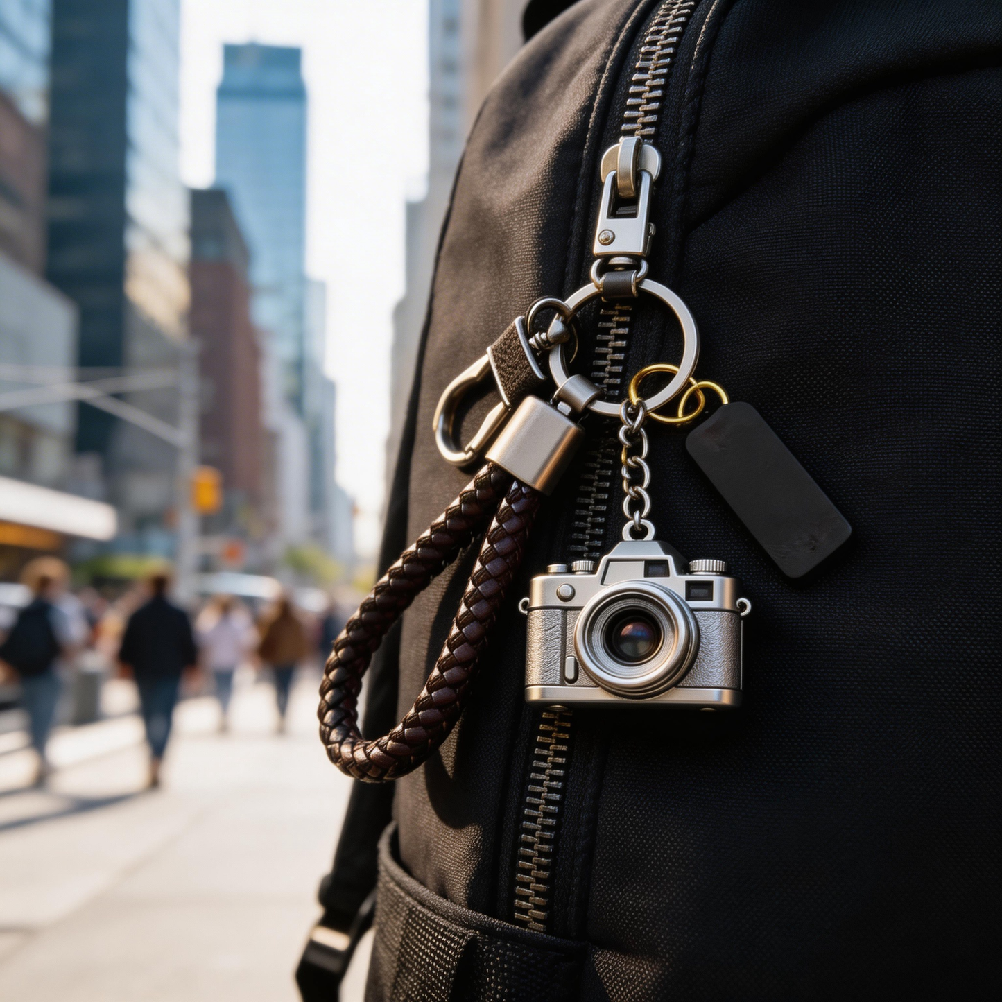 📷👁️ “The Gaze Charm Keychain” – A Specimen of the Act of Looking | Mini Zinc Alloy Camera Pendant Keychain + Leather Strap | Wear the Act of Seeing on Your Everyday Carry. ✨